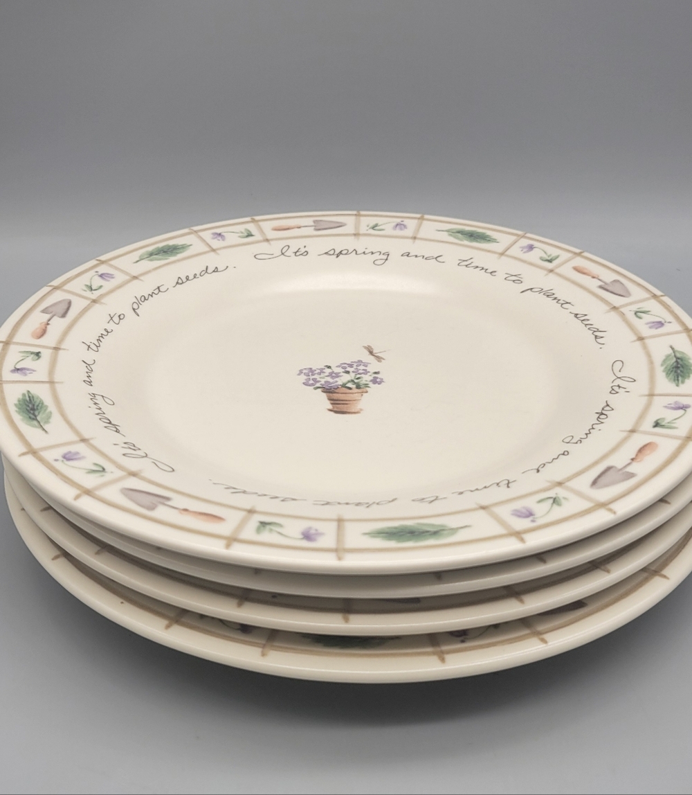 Vintage Pfaltzgraff Perennials Salad Plates (Set of 4): Naturewood Flower Garden - Picture 2 of 5
